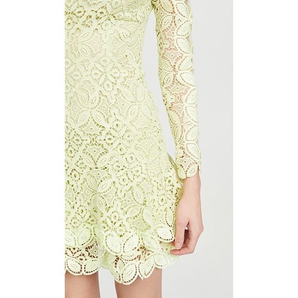 Jonathan Simkhai Guipure Lace Long Sleeve Mini Dress Pear Size 6 - Picture 5 of 12